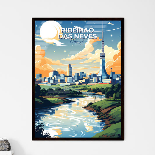 Vibrant Cityscape: Ribeirao das Neves Brazil Skyline River Art Painting Default Title