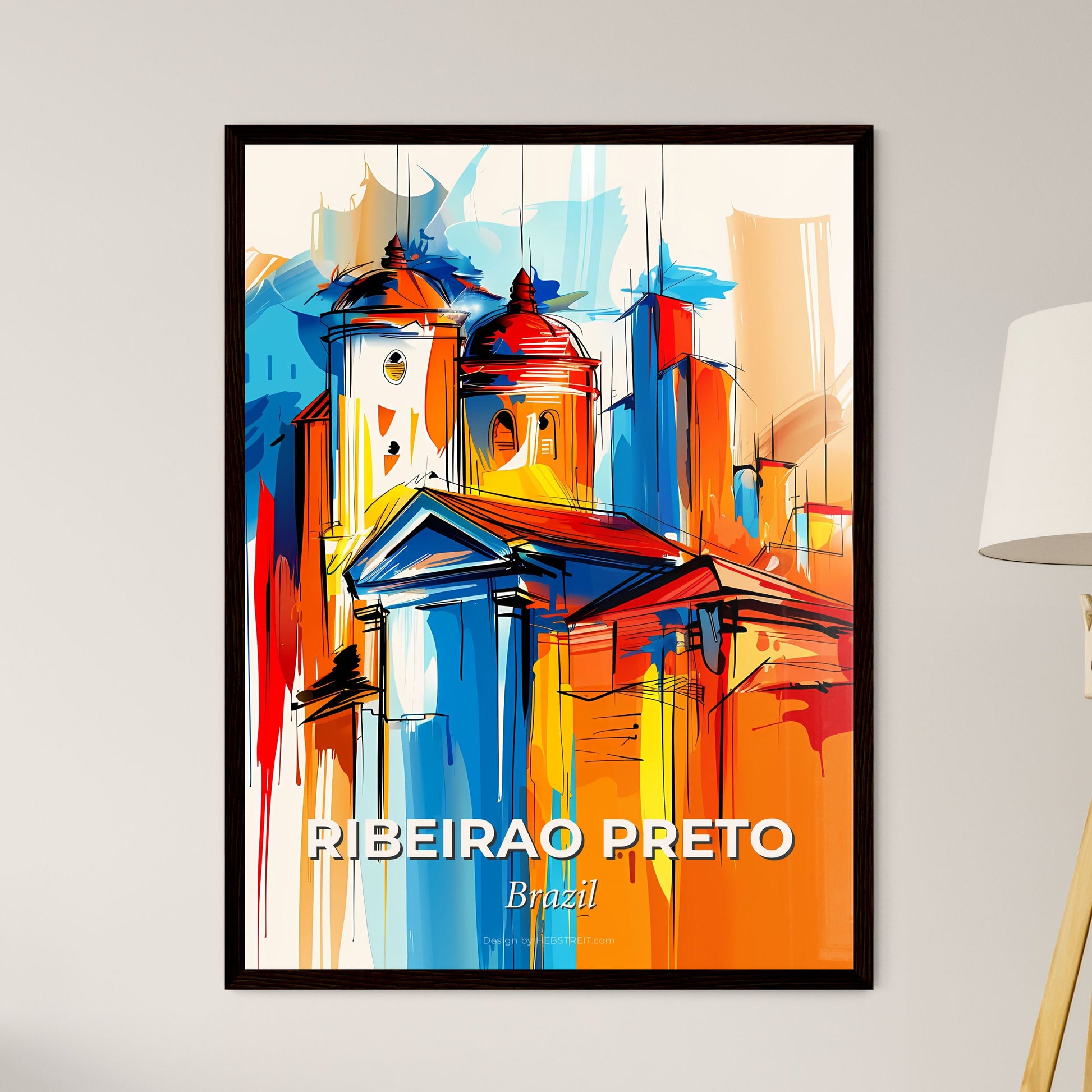 Vibrant Ribeirao Preto, Brazil - A Painting Of A Building