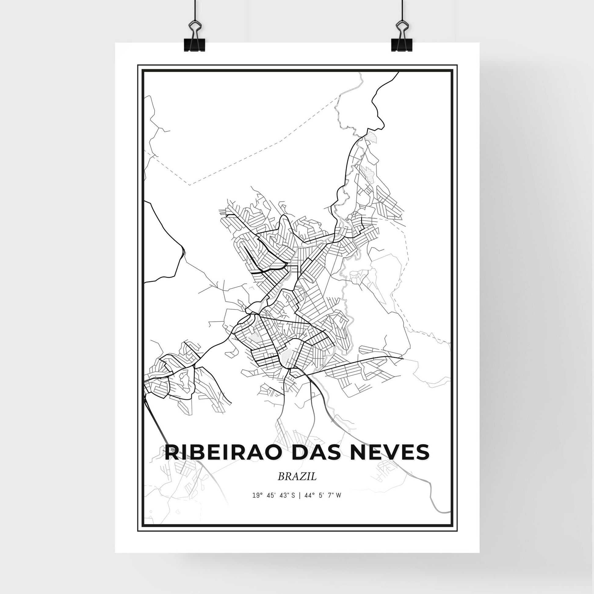 Ribeirao das Neves Brazil - Premium City Map Poster