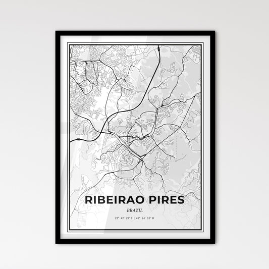 Ribeirao Pires Brazil - Scandinavian Style City Map for Modern Home Decor