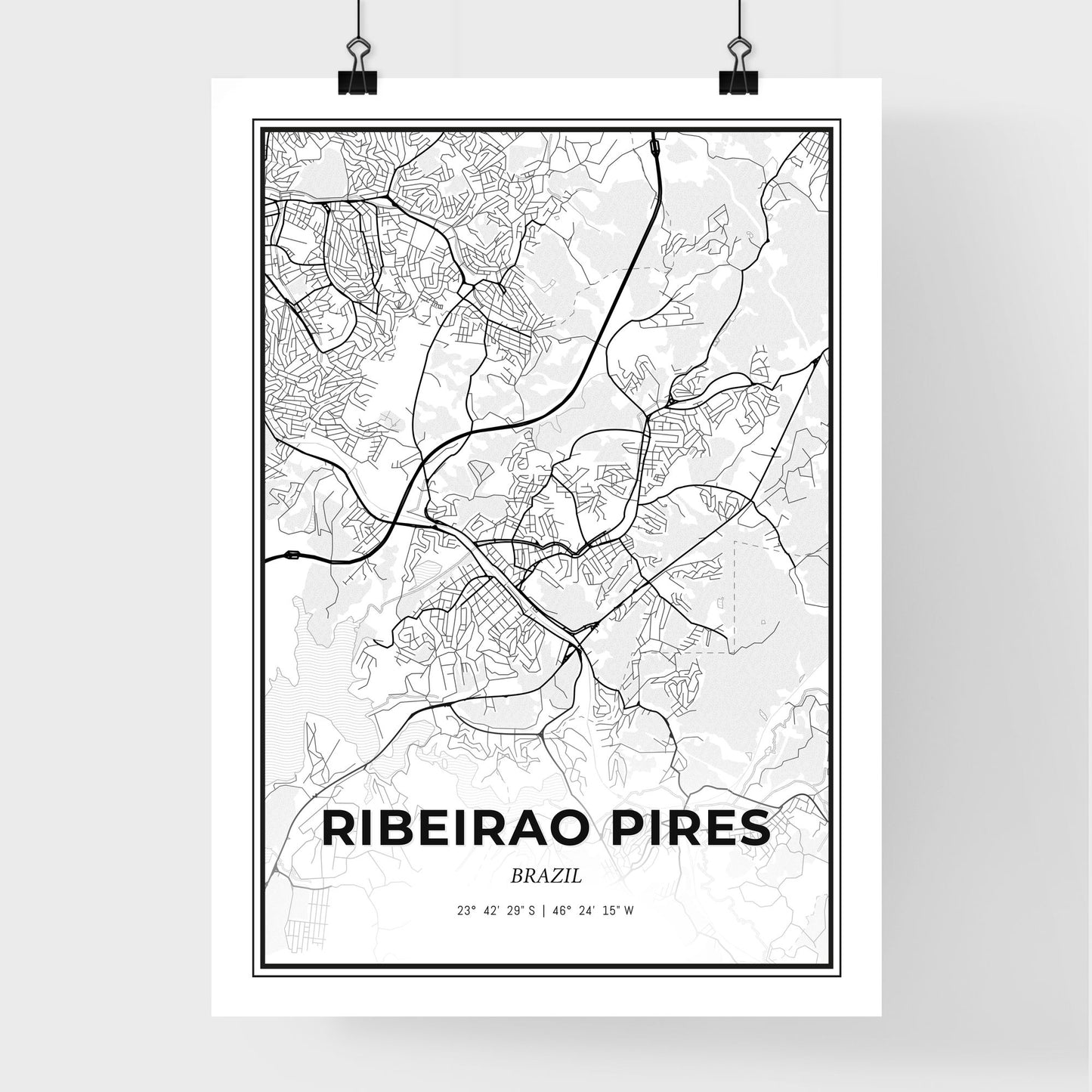 Ribeirao Pires Brazil - Premium City Map Poster