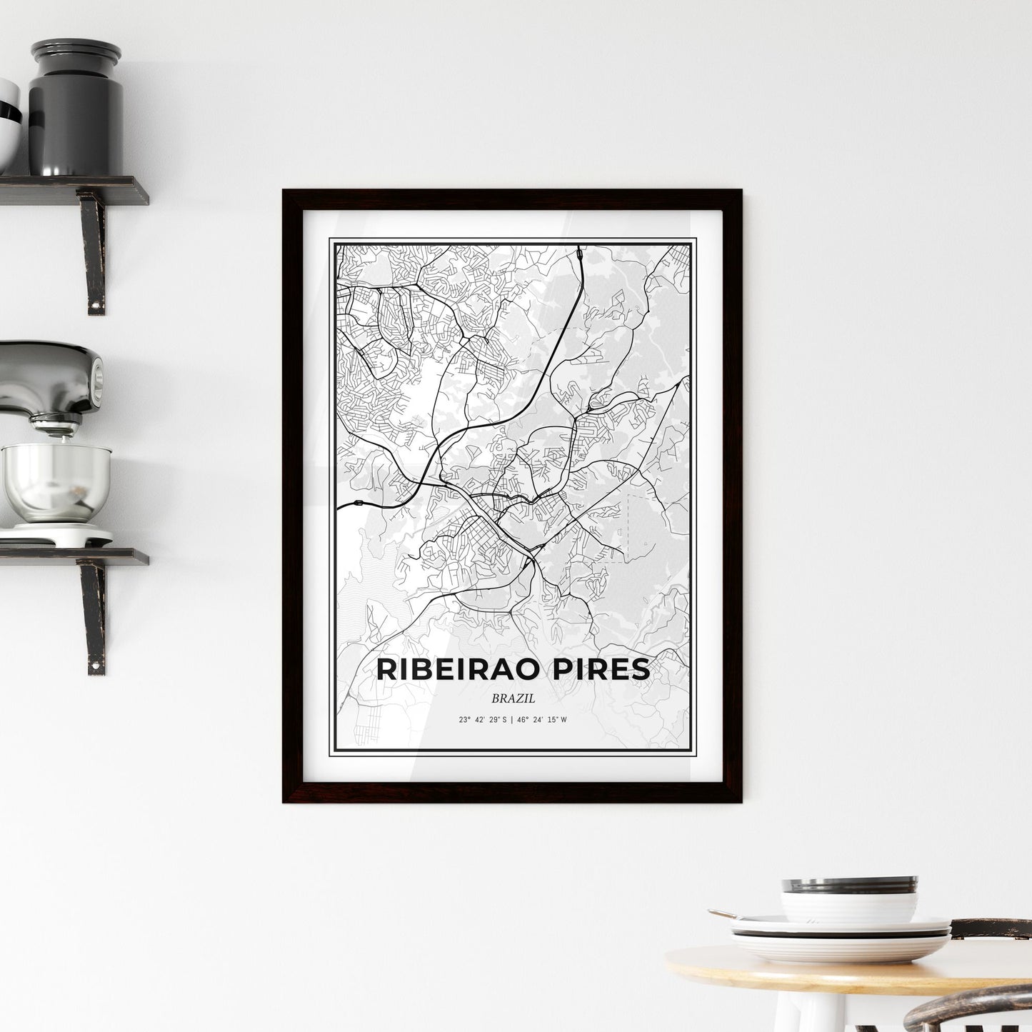 Ribeirao Pires Brazil - Minimal City Map