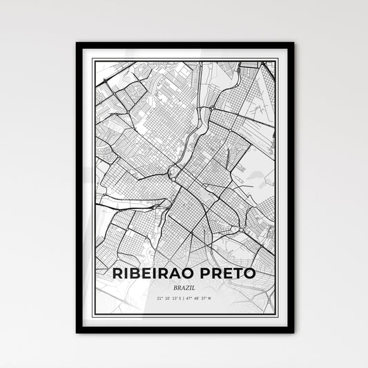 Ribeirao Preto Brazil - Scandinavian Style City Map for Modern Home Decor