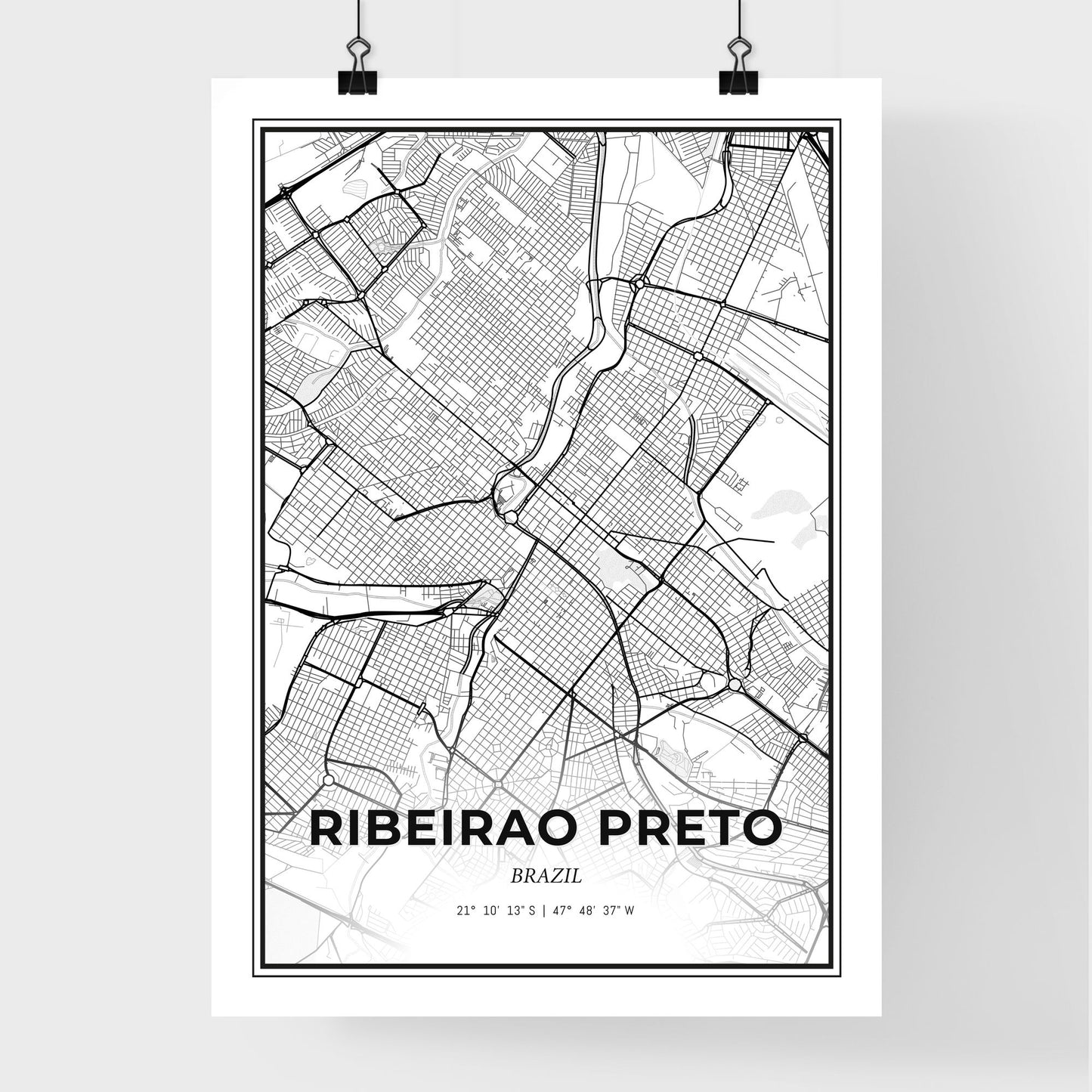 Ribeirao Preto Brazil - Premium City Map Poster