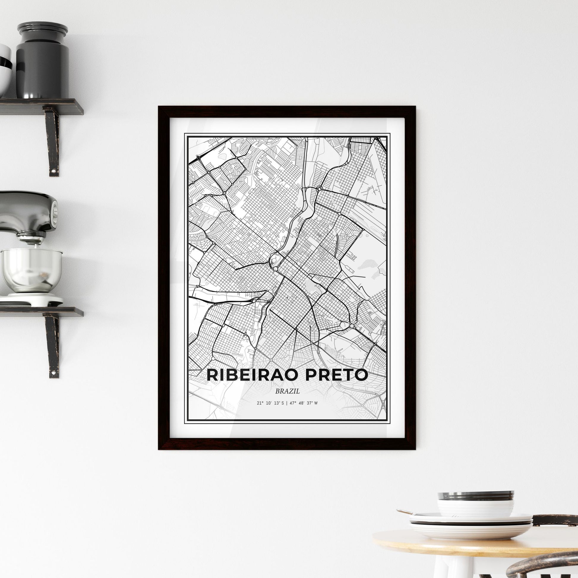 Ribeirao Preto Brazil - Minimal City Map