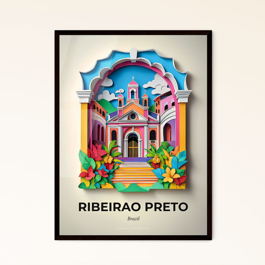 Vivid Ribeirao Preto, Brazil - a colorful building with a clock on the front