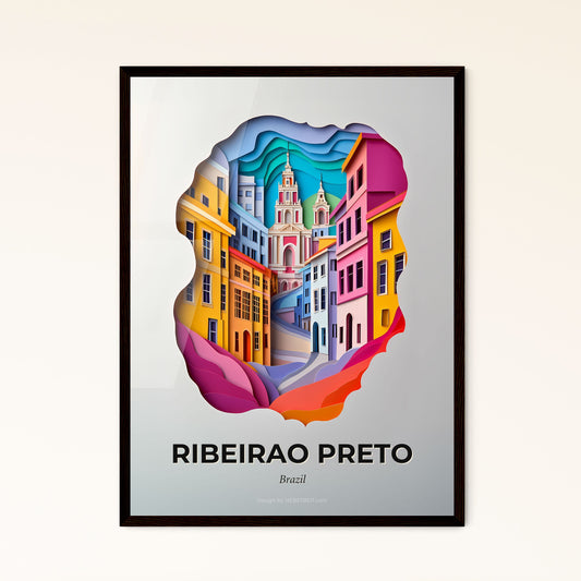 Vivid Ribeirao Preto, Brazil - a city with a clock tower in the middle of it