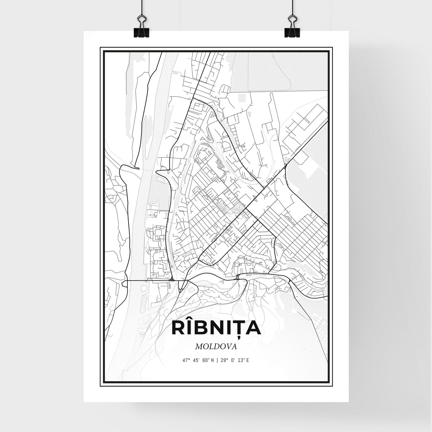 Rîbnița Moldova - Premium City Map Poster