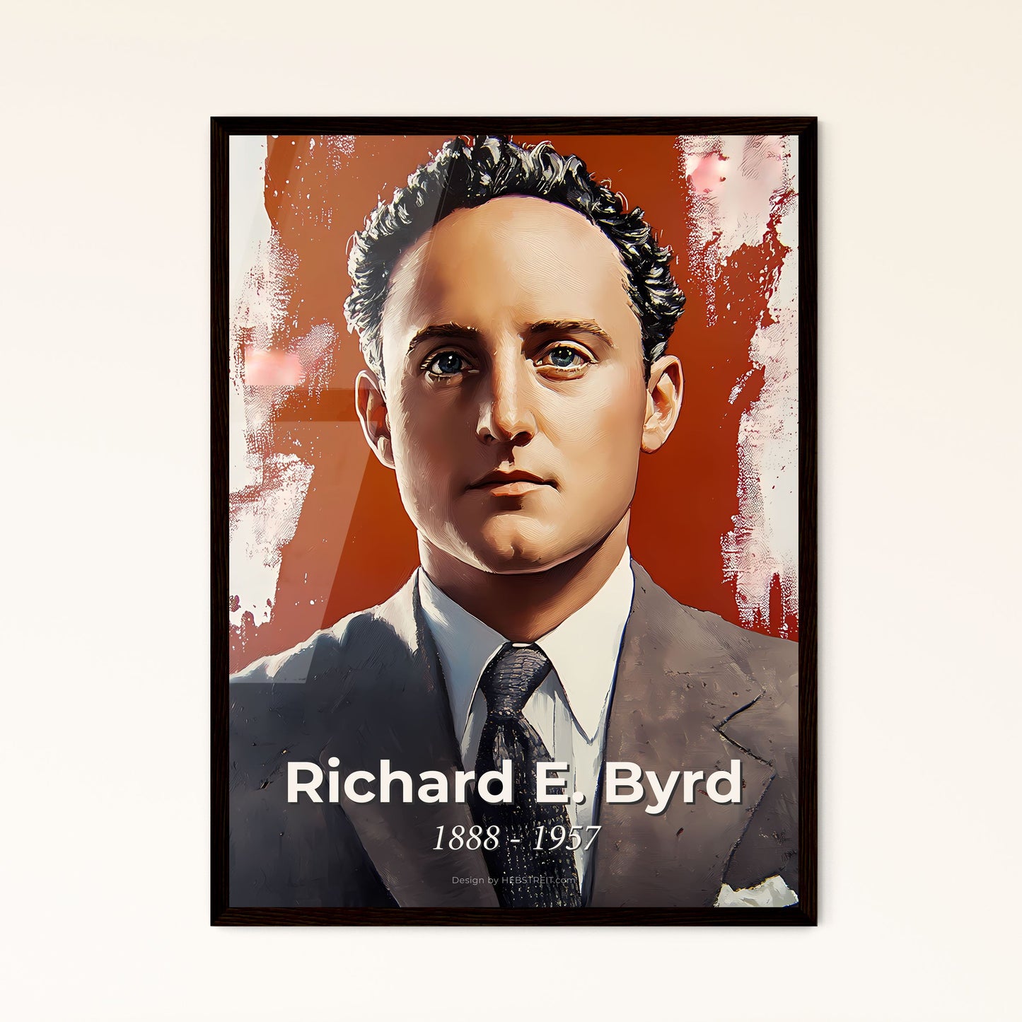 Portrait of Richard E. Byrd, 1888 - 1957. Impressionistic painting of a man in a suit.