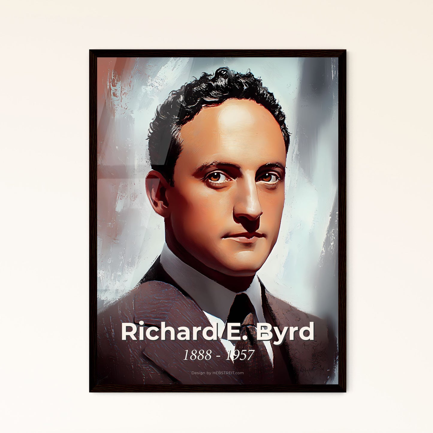 Portrait of Richard E. Byrd, 1888 - 1957. Impressionistic painting of a man in a suit.