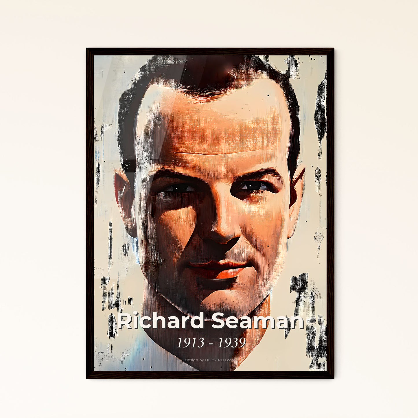 Portrait of Richard Seaman, 1913 - 1939. Impressionistic painting of a man's face with a dirty background.