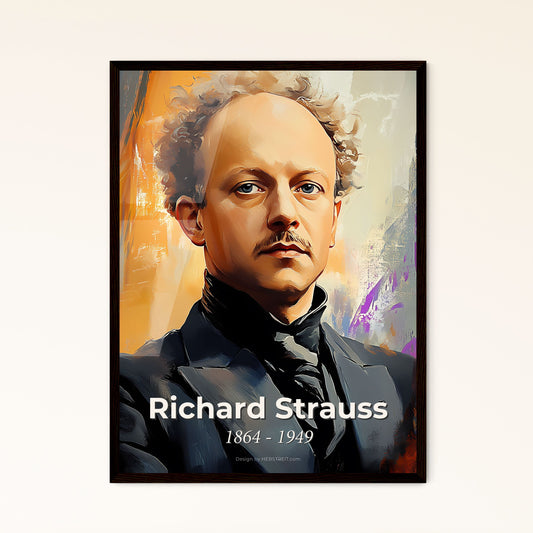 Portrait of Richard Strauss, 1864 - 1949. Impressionistic painting of a man with a mustache and a suit.