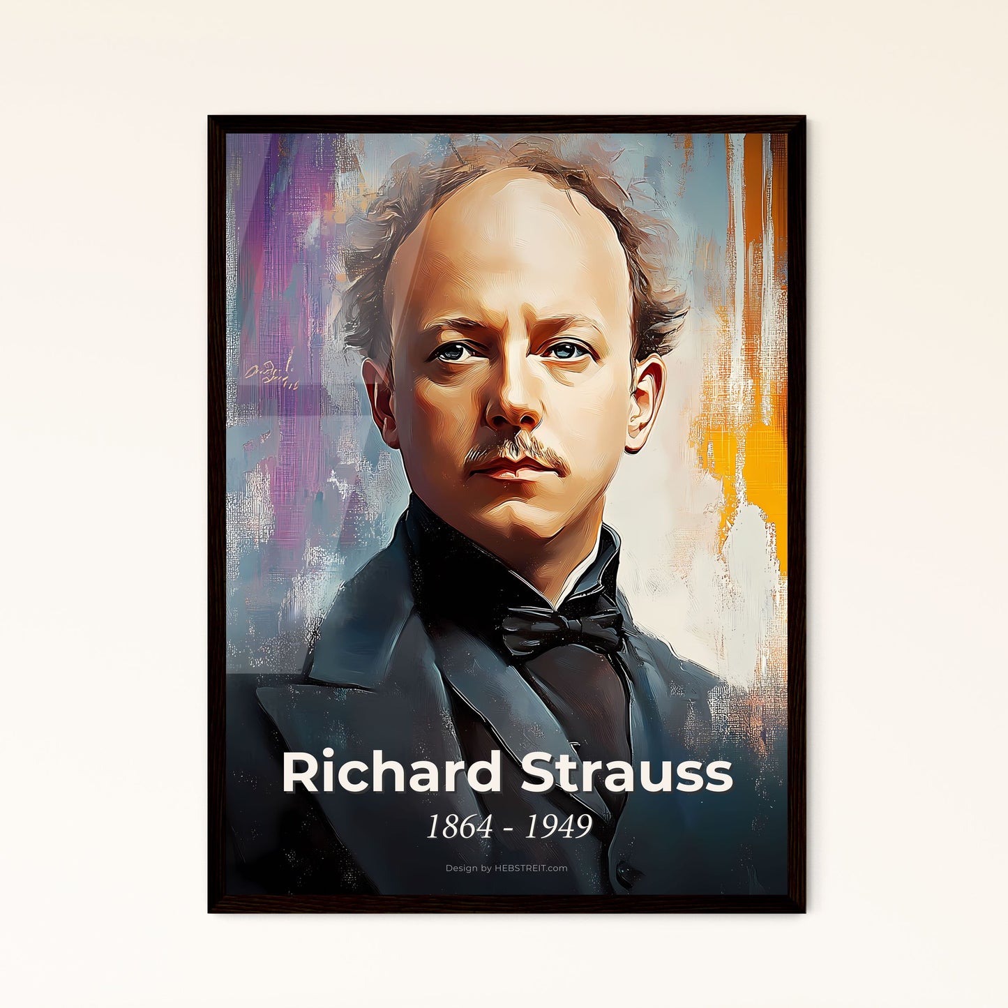 Portrait of Richard Strauss, 1864 - 1949. Impressionistic painting of a man in a suit.