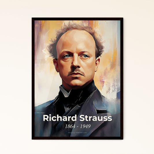 Portrait of Richard Strauss, 1864 - 1949. Impressionistic painting of a man with a mustache.