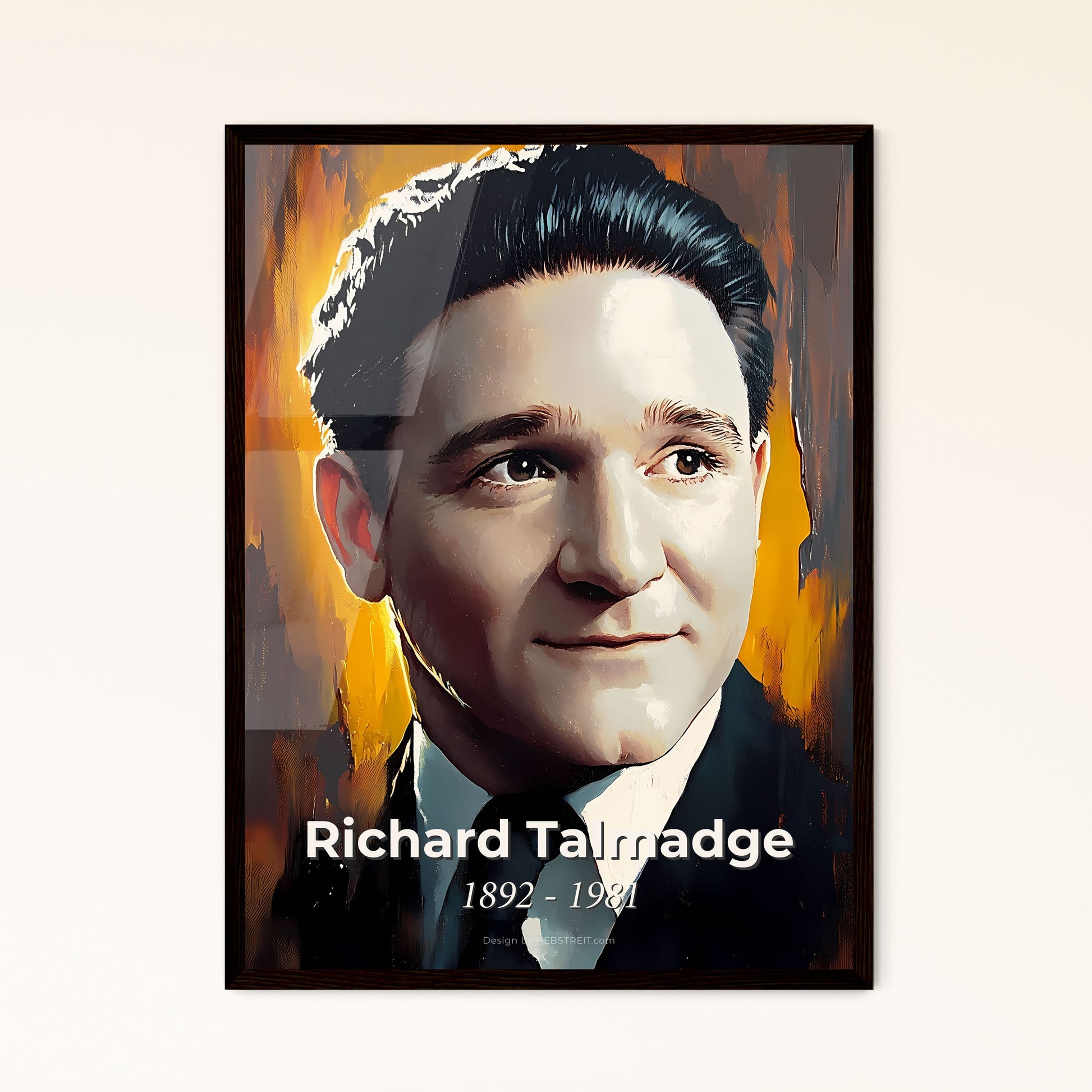 Portrait of Richard Talmadge, 1892 - 1981. Impressionistic painting of a man in a suit and tie.