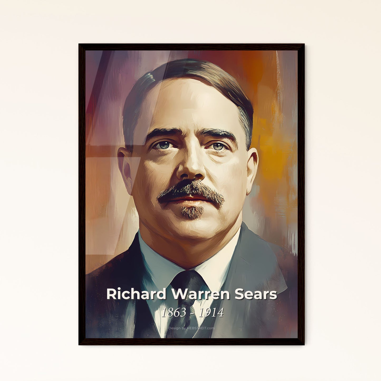 Portrait of Richard Warren Sears, 1863 - 1914. Impressionistic painting of a man with a mustache.