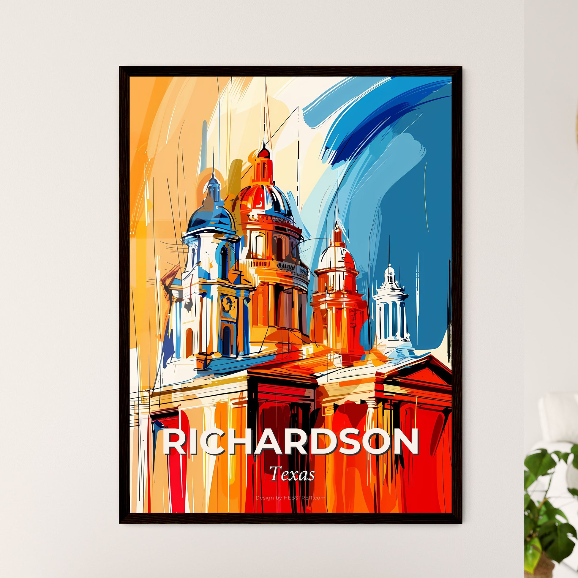 Vibrant Richardson, Texas - A Painting Of A Building With Domes