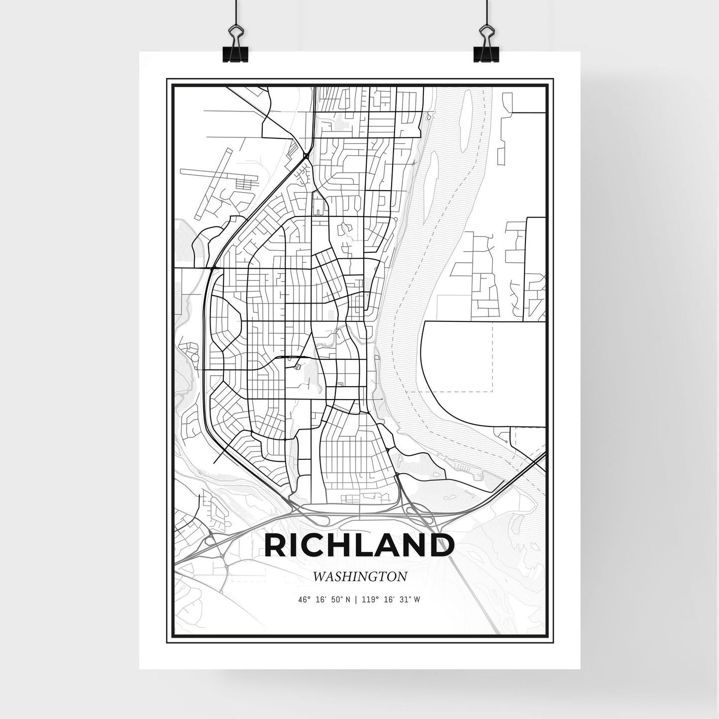 Richland Washington - Premium City Map Poster