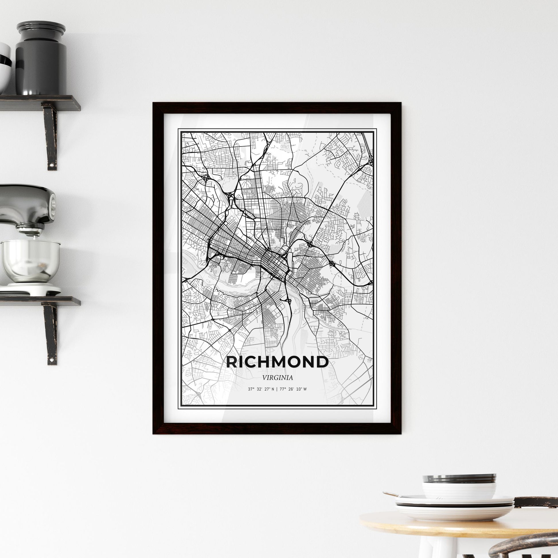 Richmond Virginia - Minimal City Map