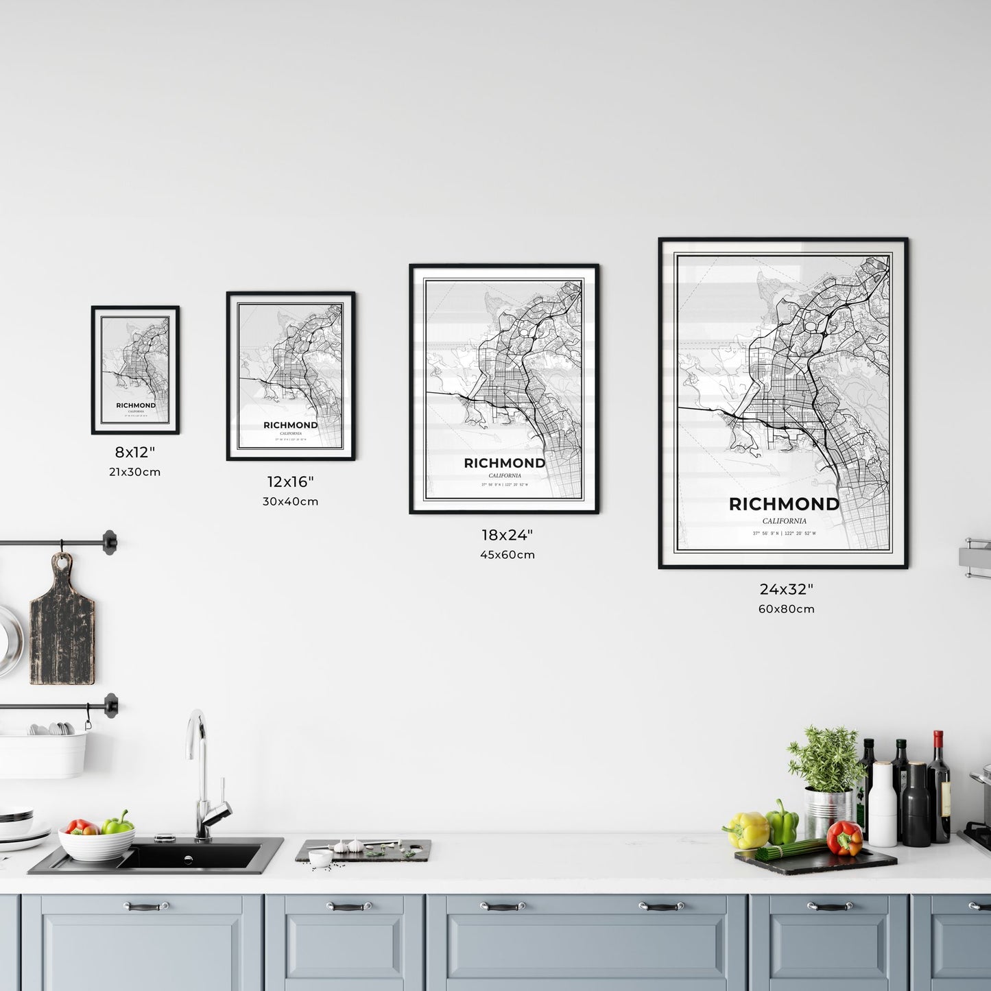 Richmond California - Customizable Modern City Map