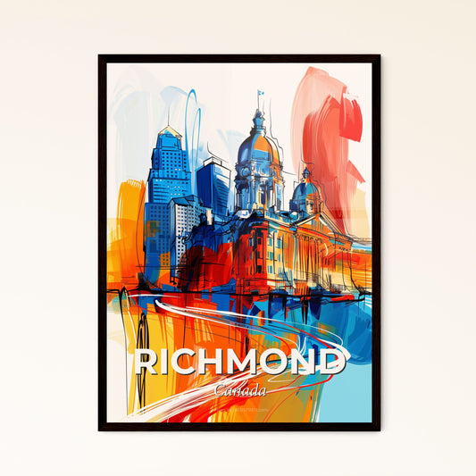 Vibrant Richmond, Canada - A Colorful Cityscape With A Large Building