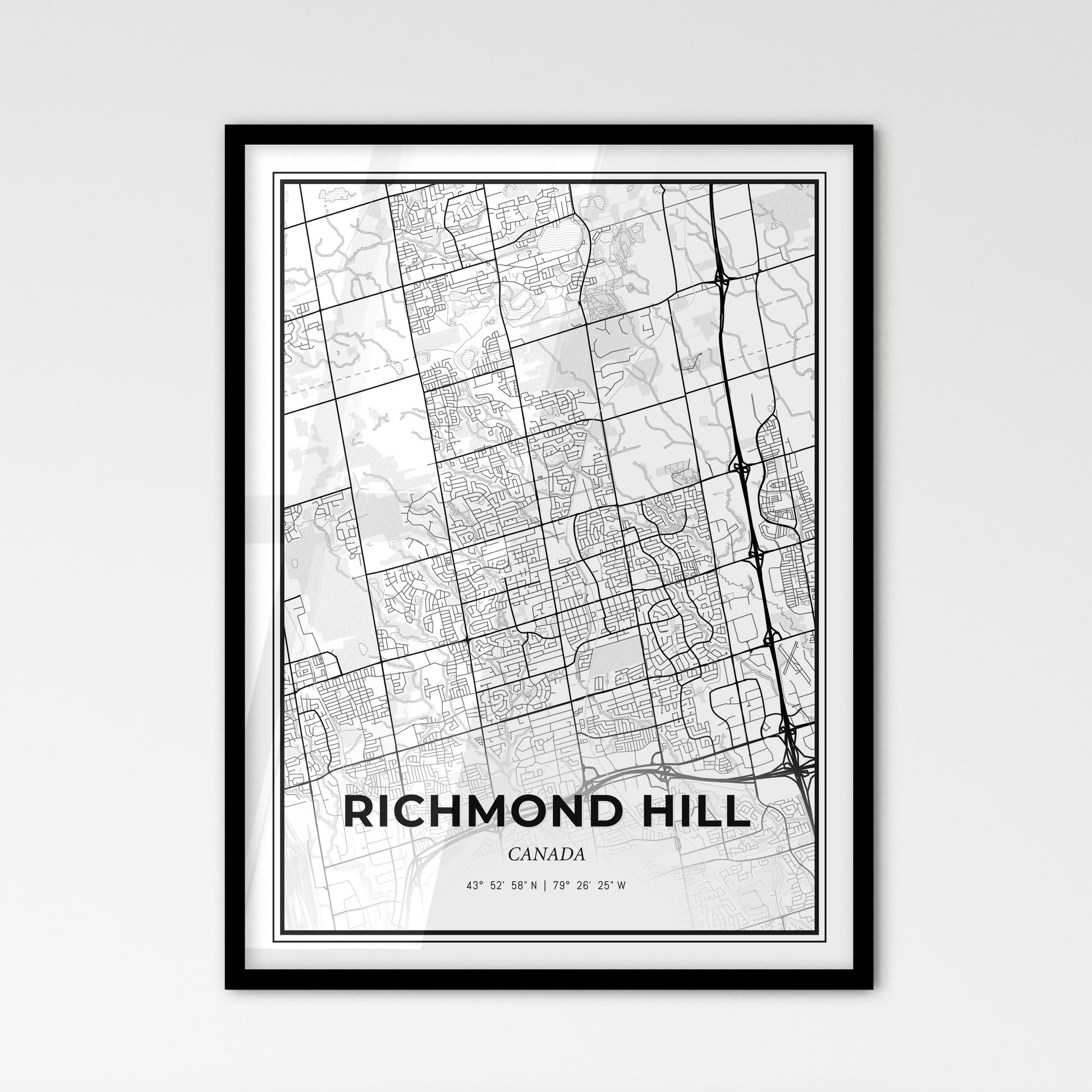 Richmond Hill Canada - Scandinavian Style City Map for Modern Home Decor