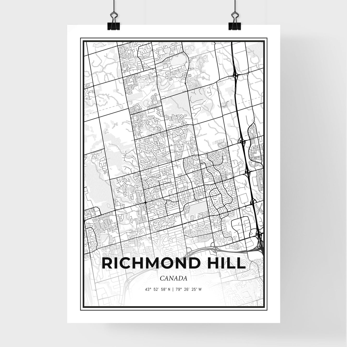 Richmond Hill Canada - Premium City Map Poster