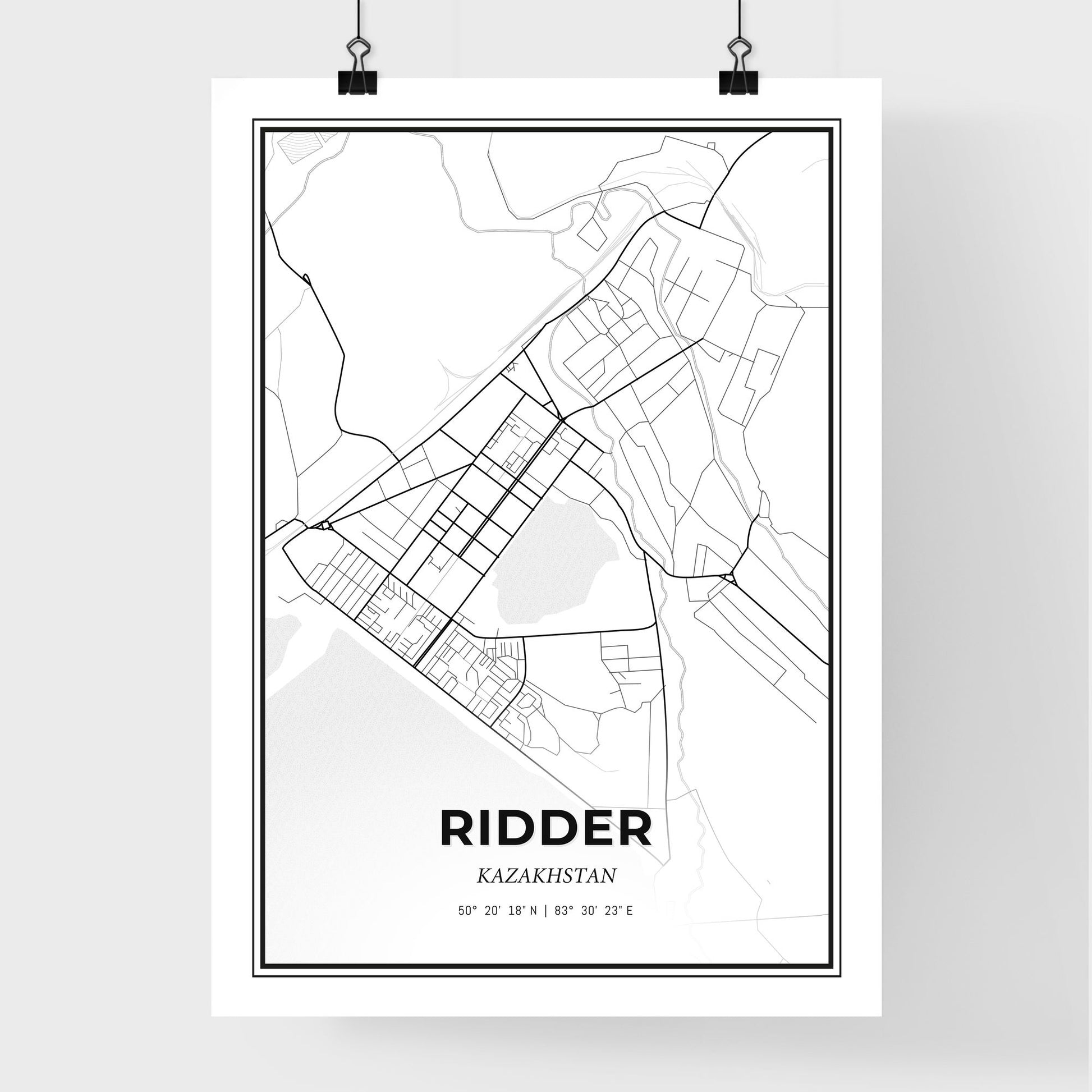 Ridder Kazakhstan - Premium City Map Poster