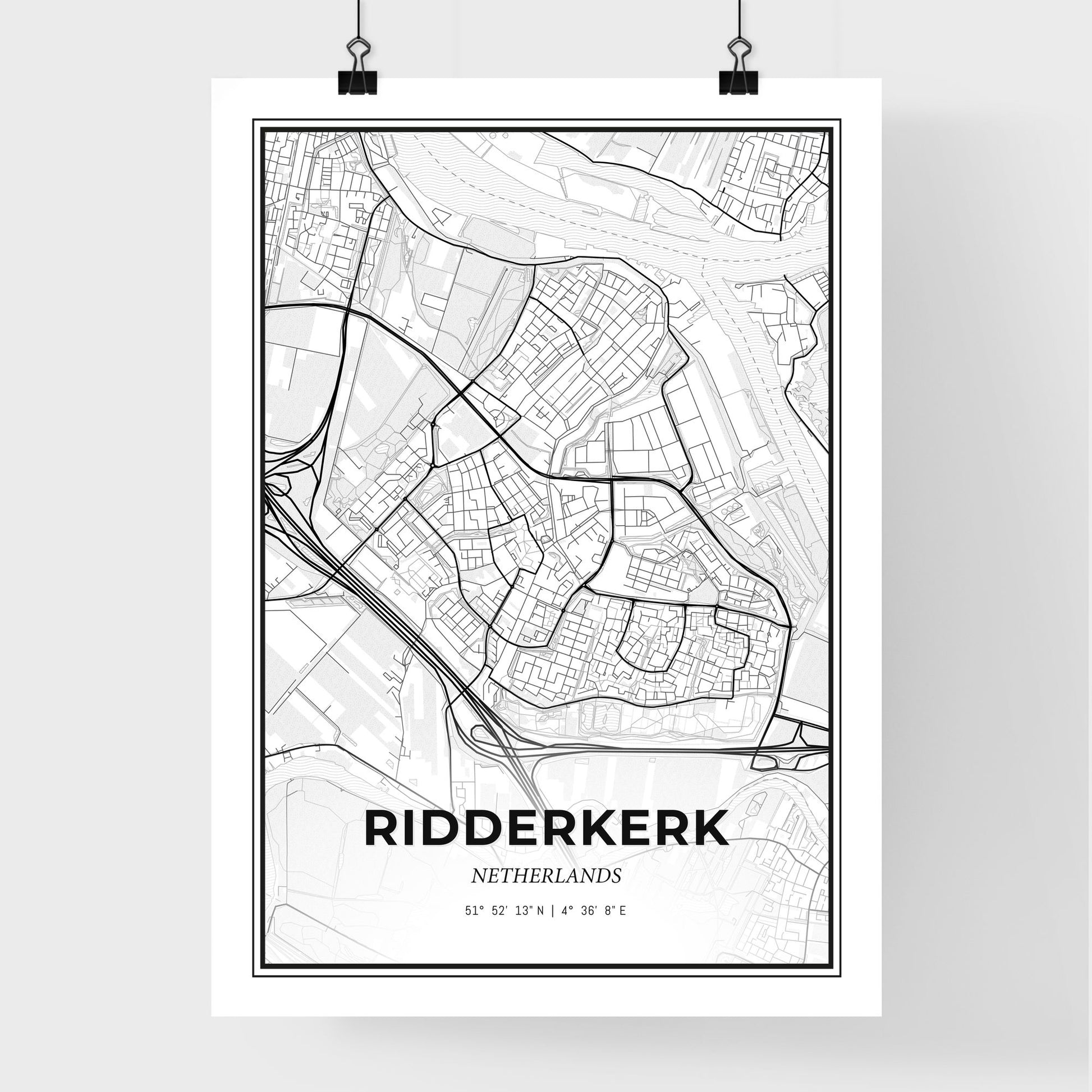  Ridderkerk Netherlands - Premium City Map Poster