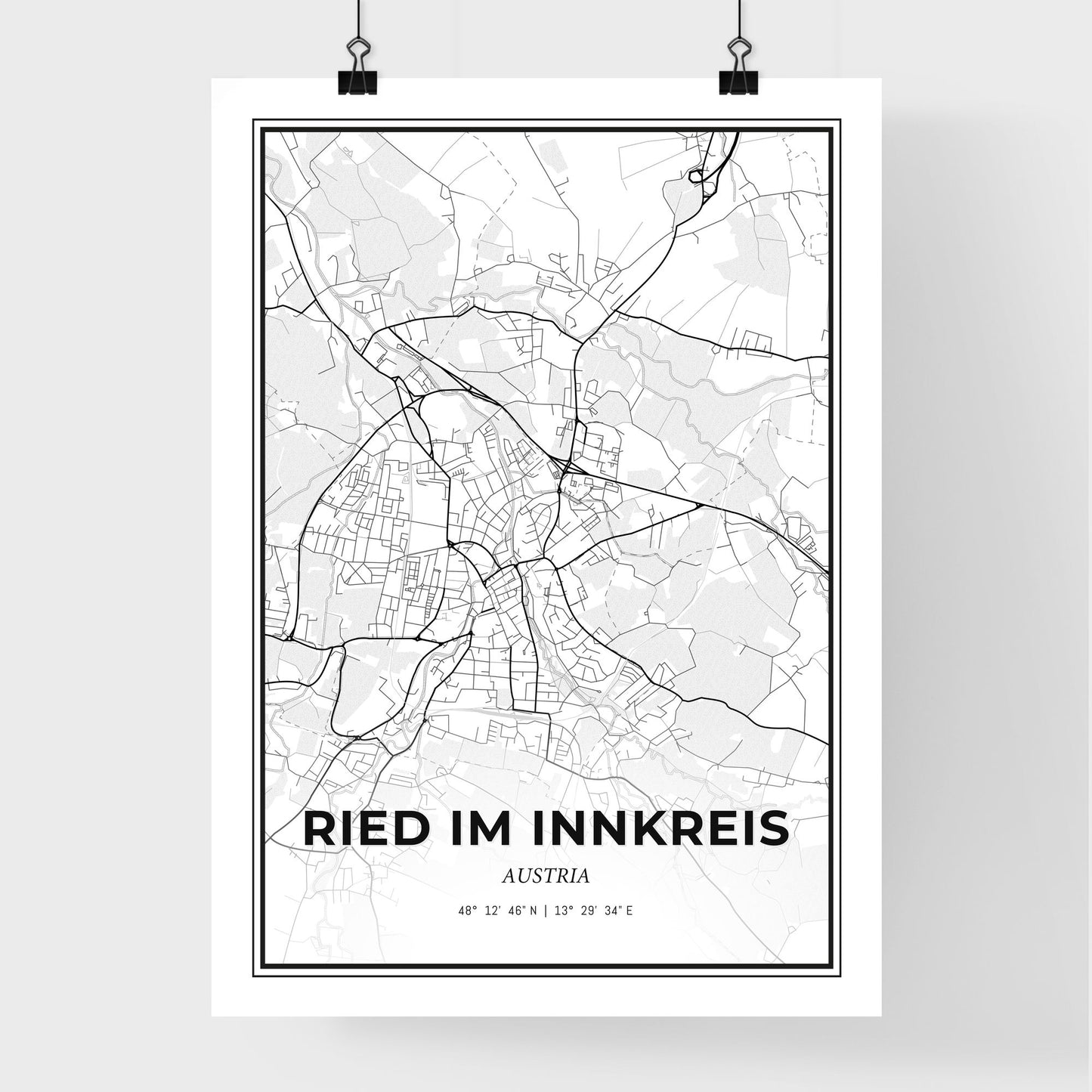 Ried im Innkreis Austria - Premium City Map Poster