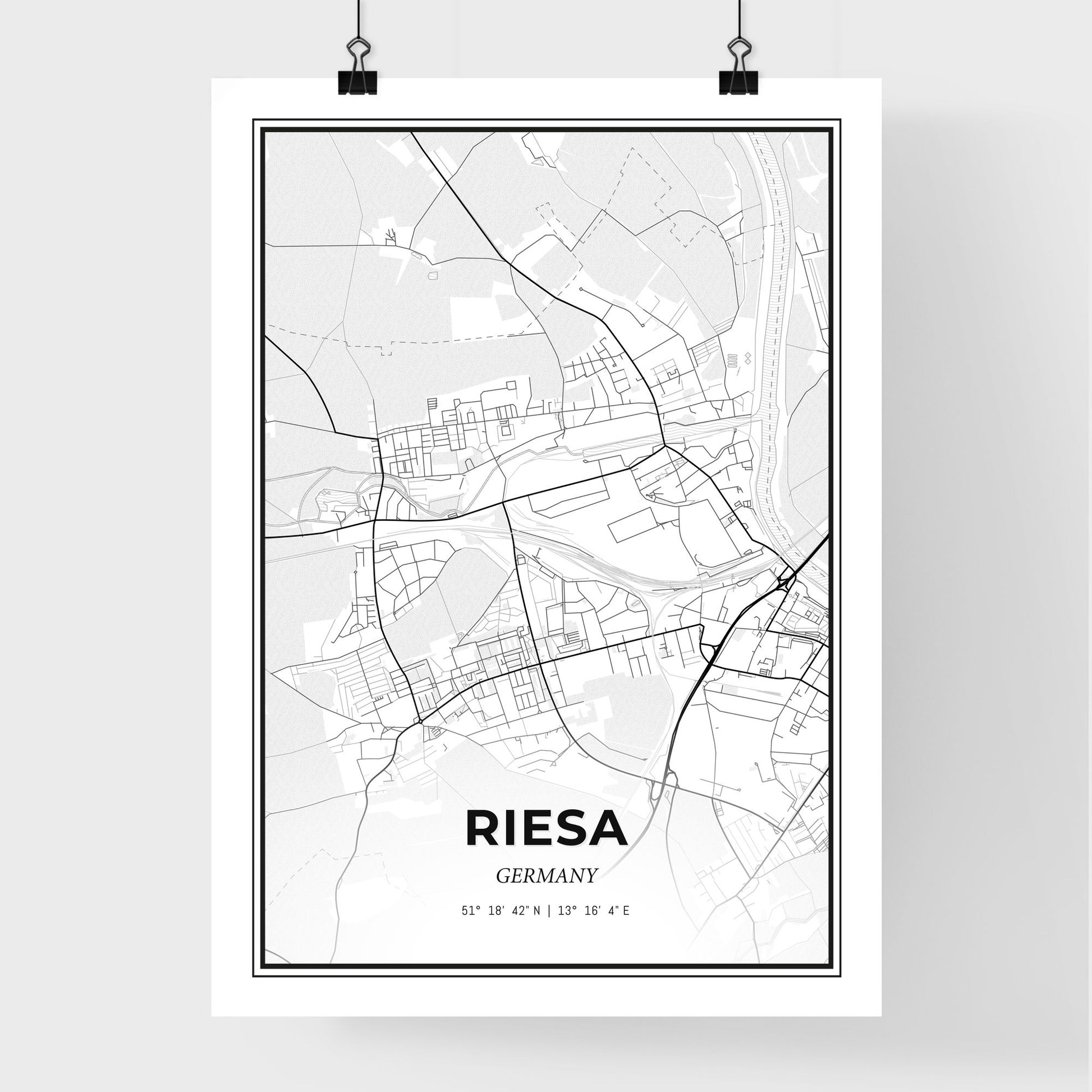 Riesa Germany - Premium City Map Poster