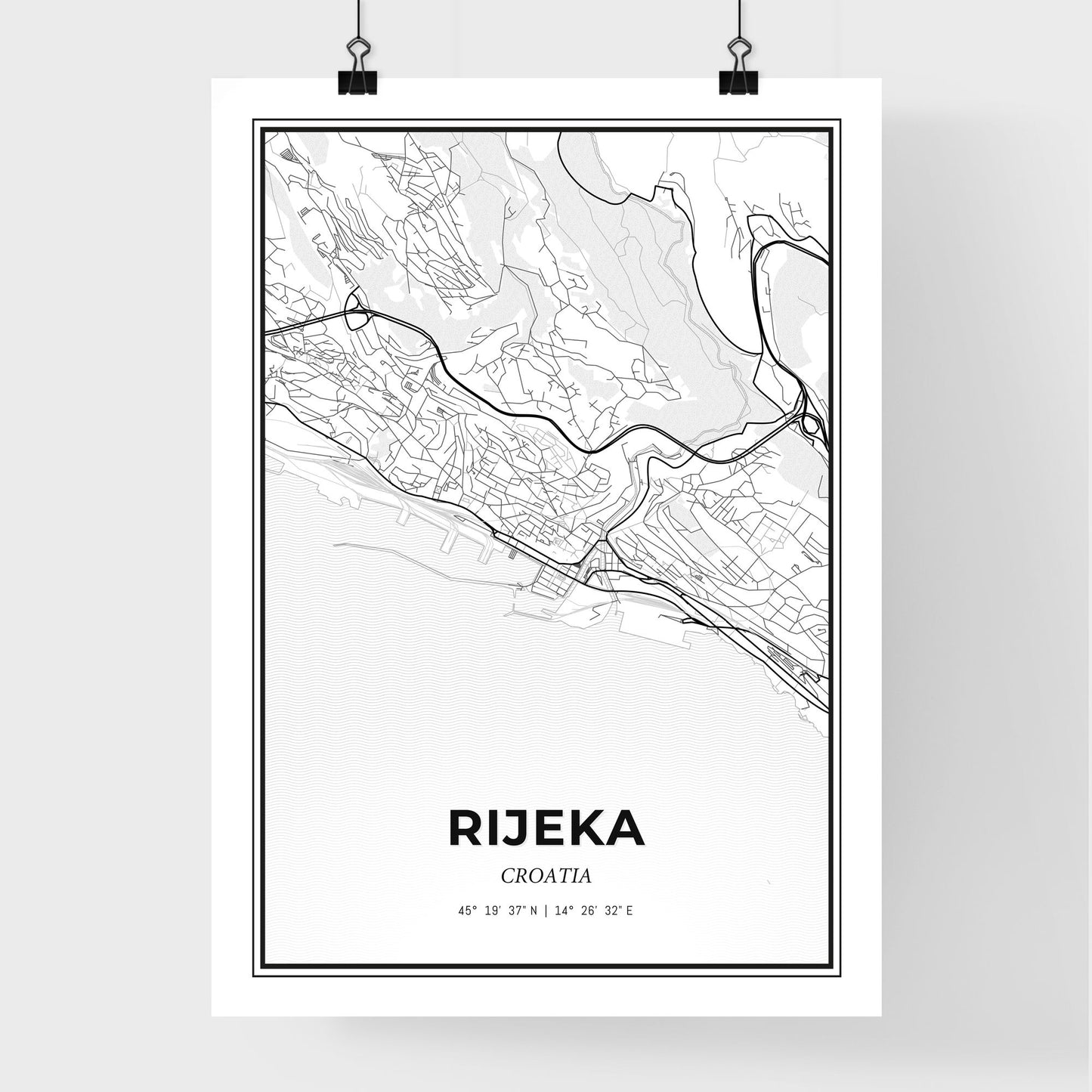 Rijeka  Croatia - Premium City Map Poster