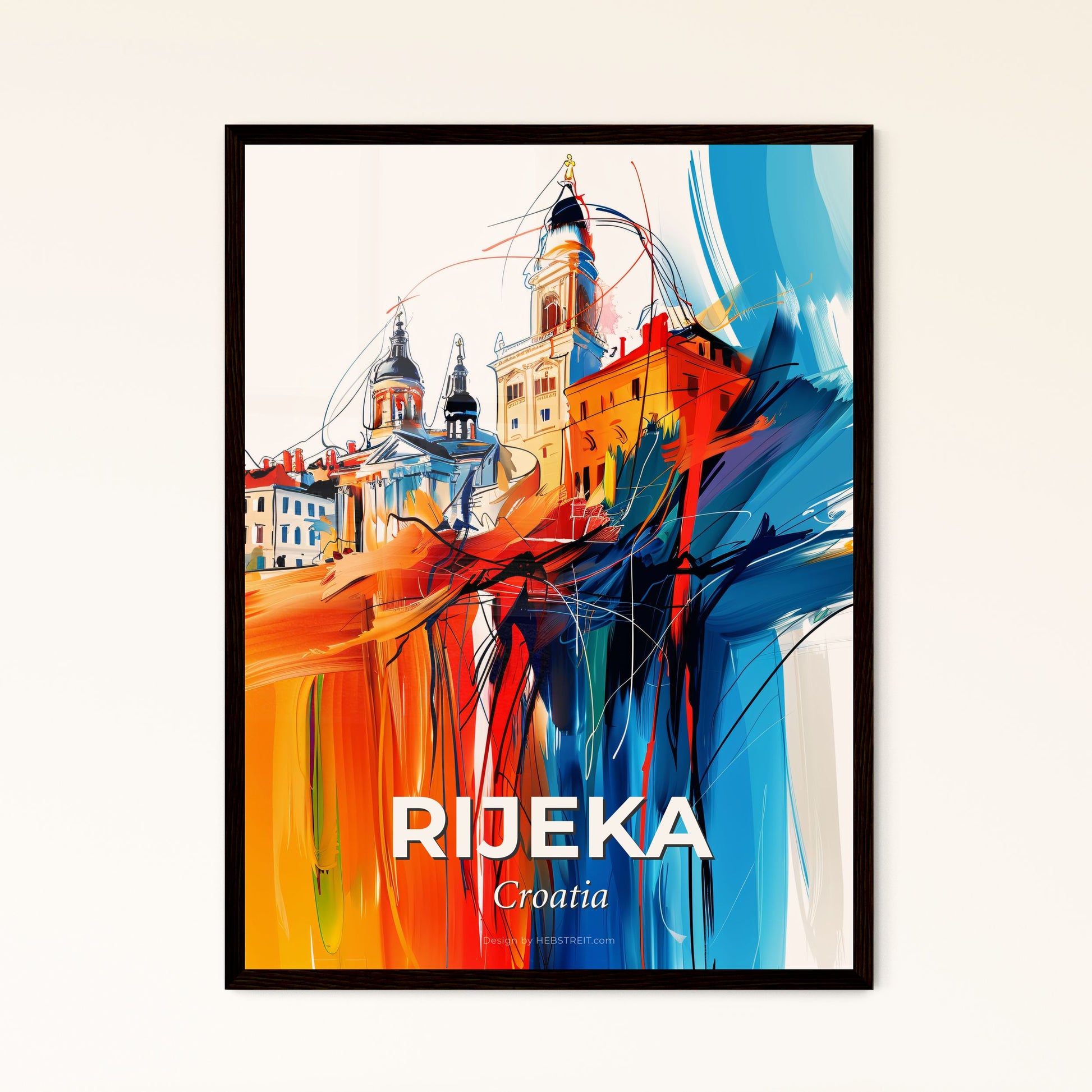 Vibrant Rijeka, Croatia - A Painting Of A City