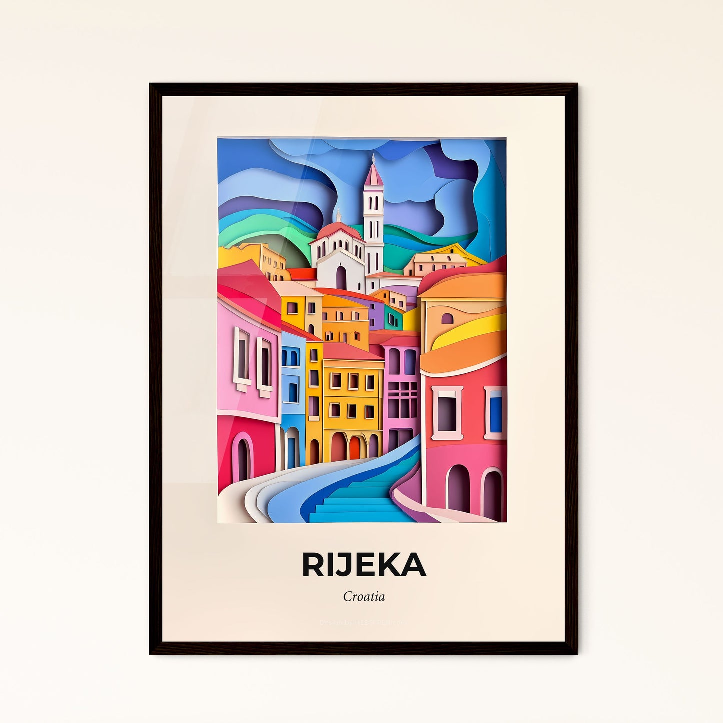 Vivid Rijeka , Croatia - a city with a clock tower