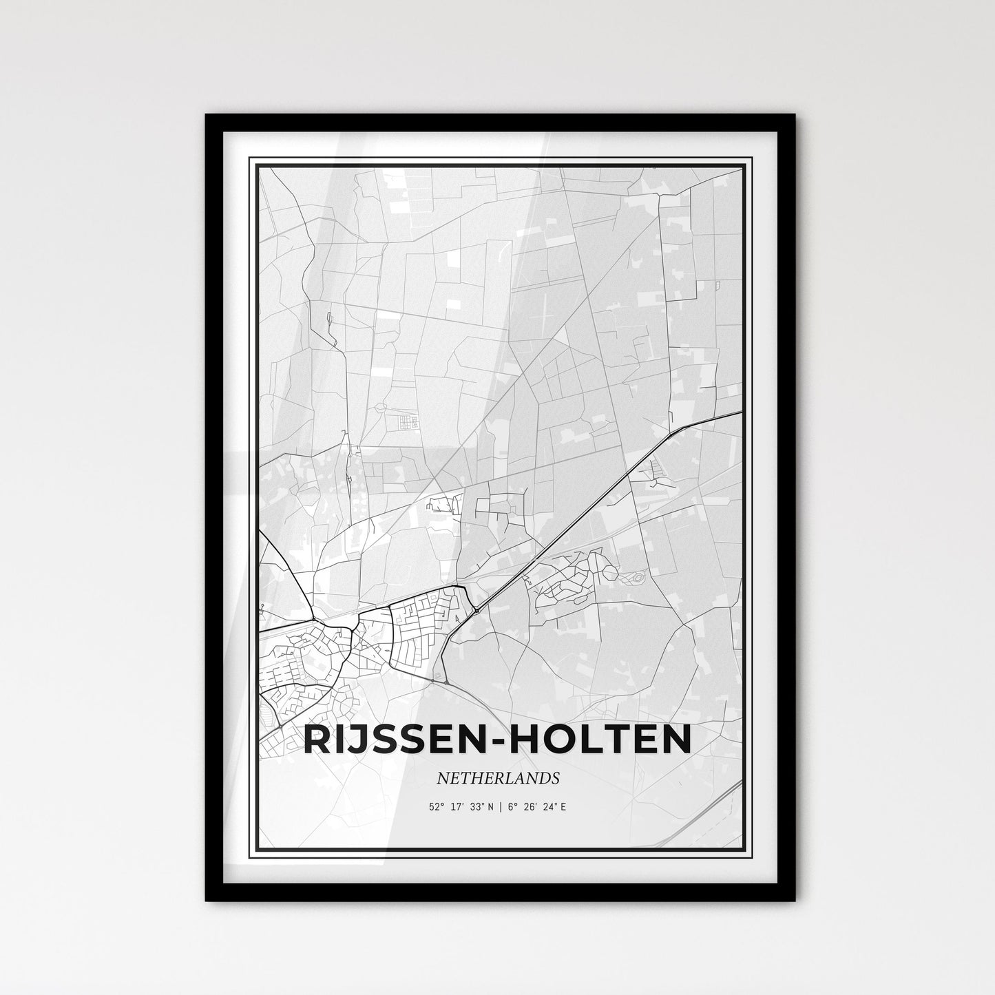  Rijssen-Holten Netherlands - Scandinavian Style City Map for Modern Home Decor