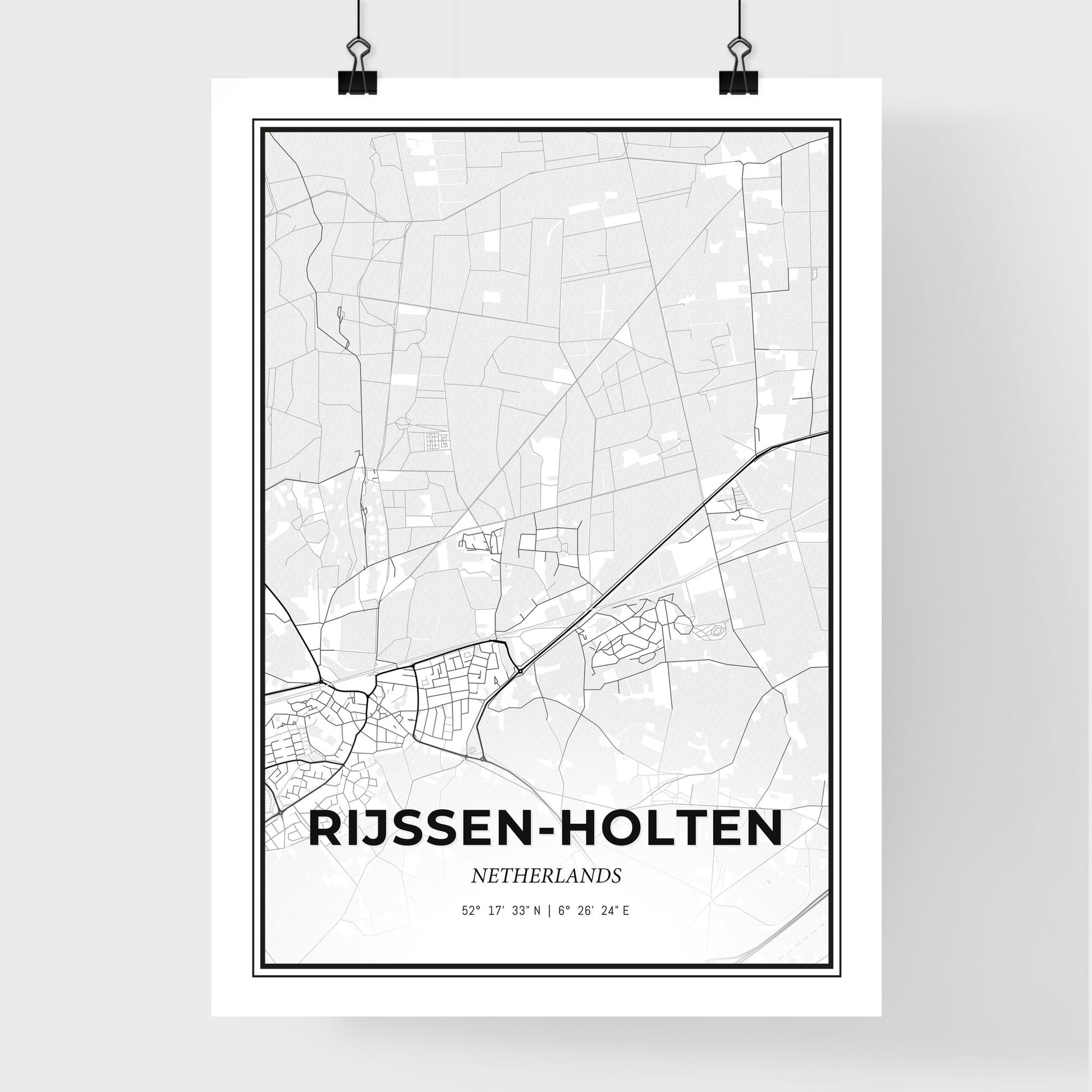  Rijssen-Holten Netherlands - Premium City Map Poster