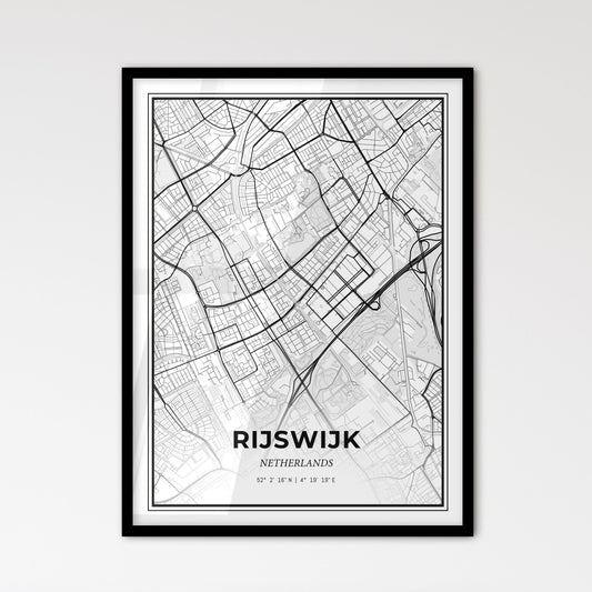  Rijswijk Netherlands - Scandinavian Style City Map for Modern Home Decor