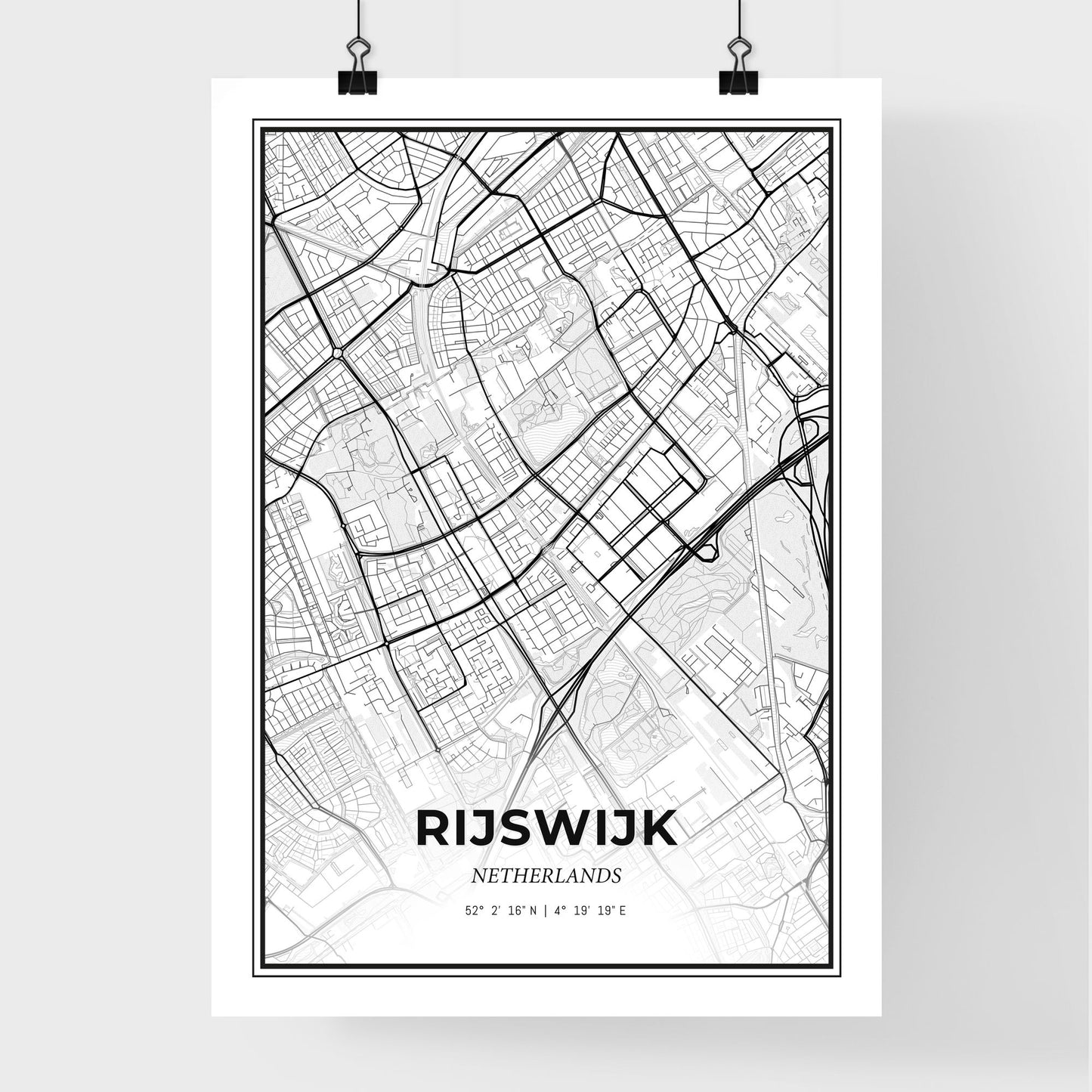  Rijswijk Netherlands - Premium City Map Poster