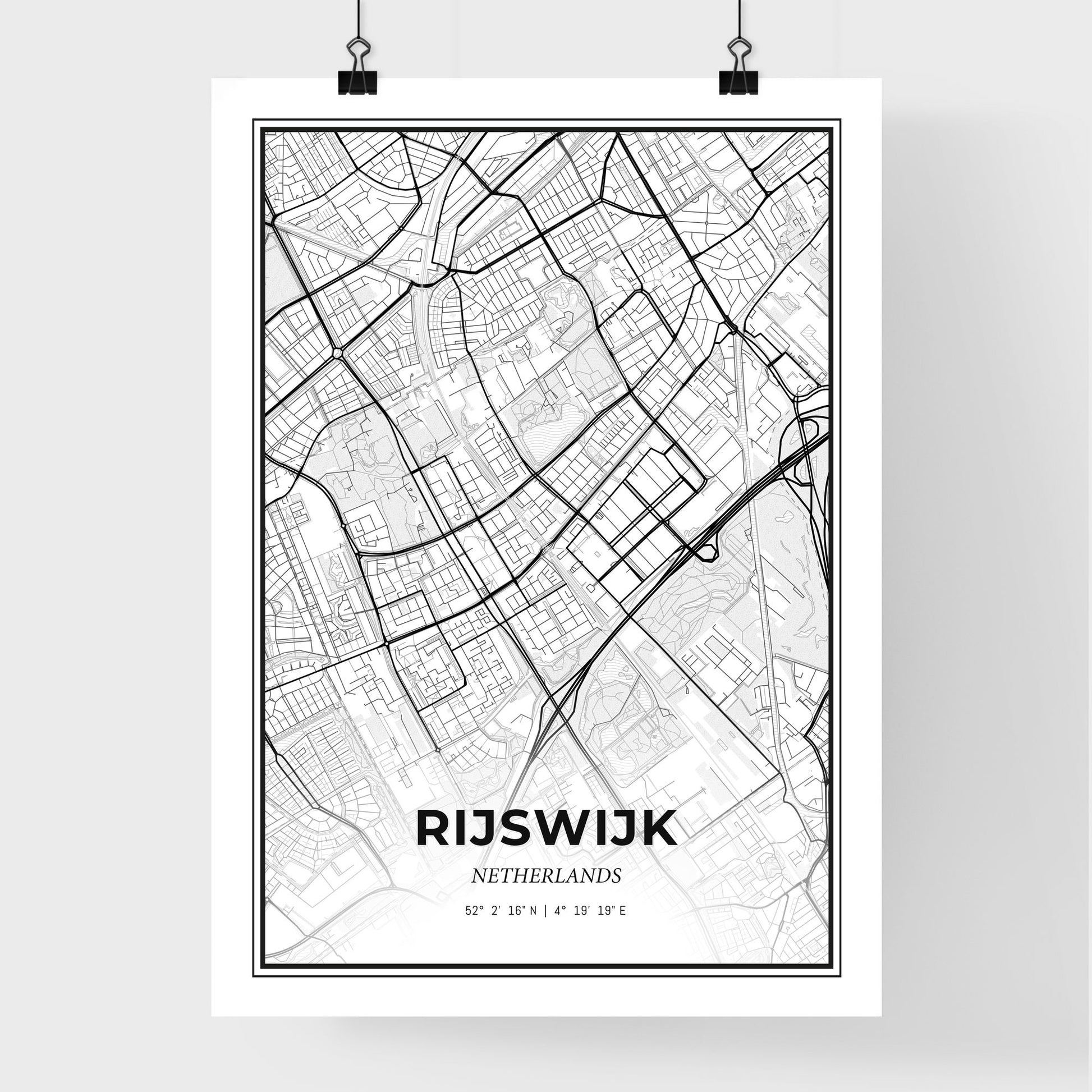  Rijswijk Netherlands - Premium City Map Poster