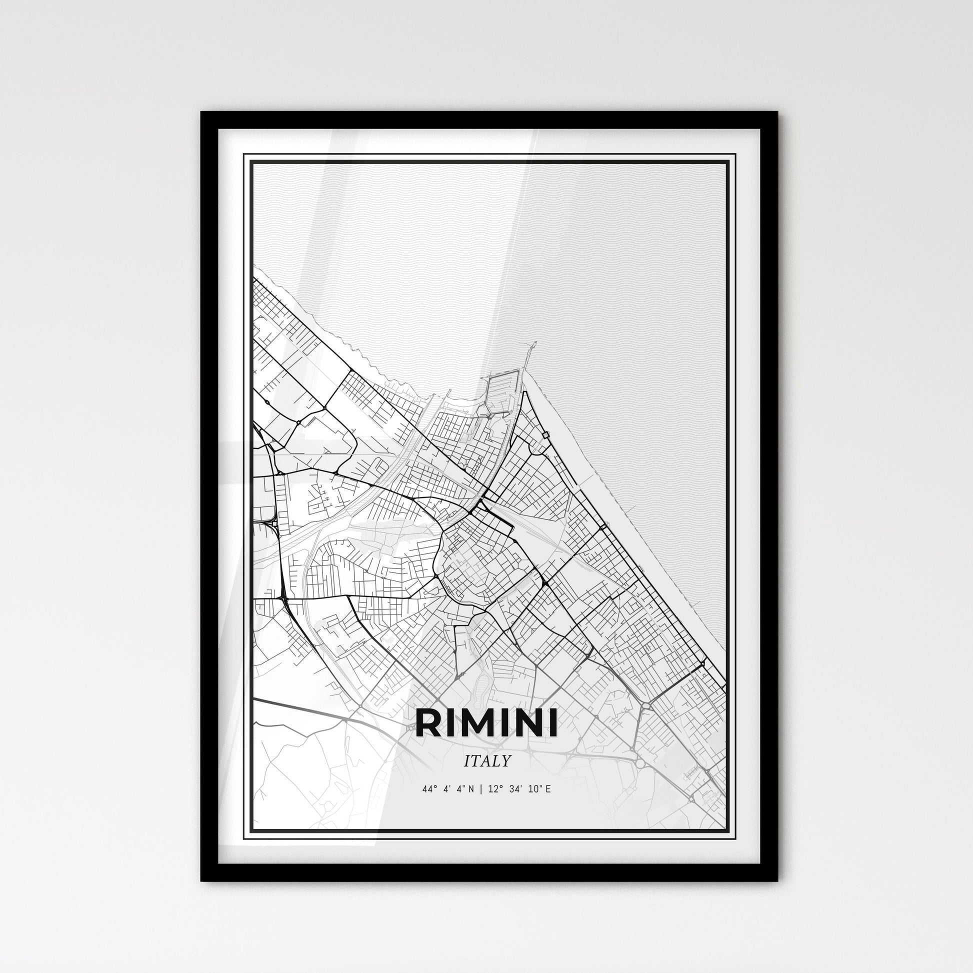 Rimini Italy - Scandinavian Style City Map for Modern Home Decor