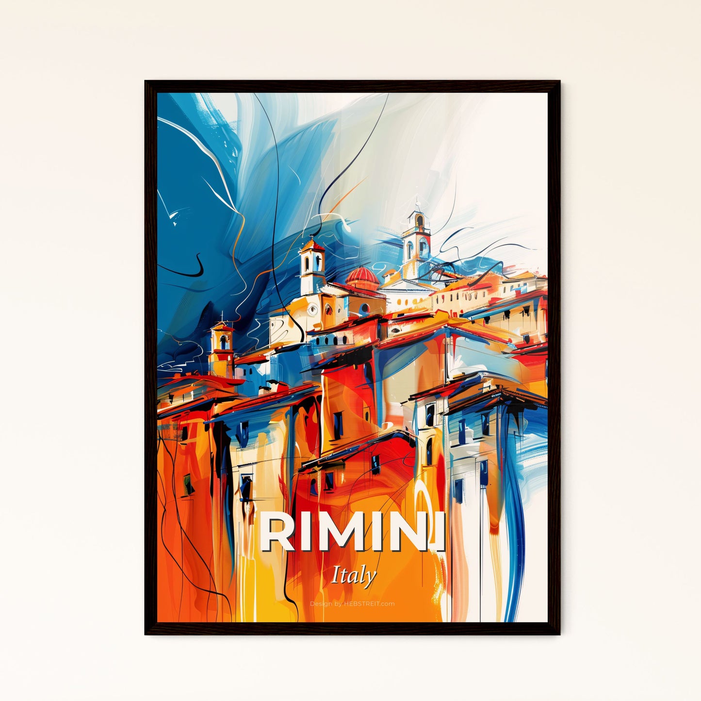 Vibrant Rimini, Italy - A Painting Of A City