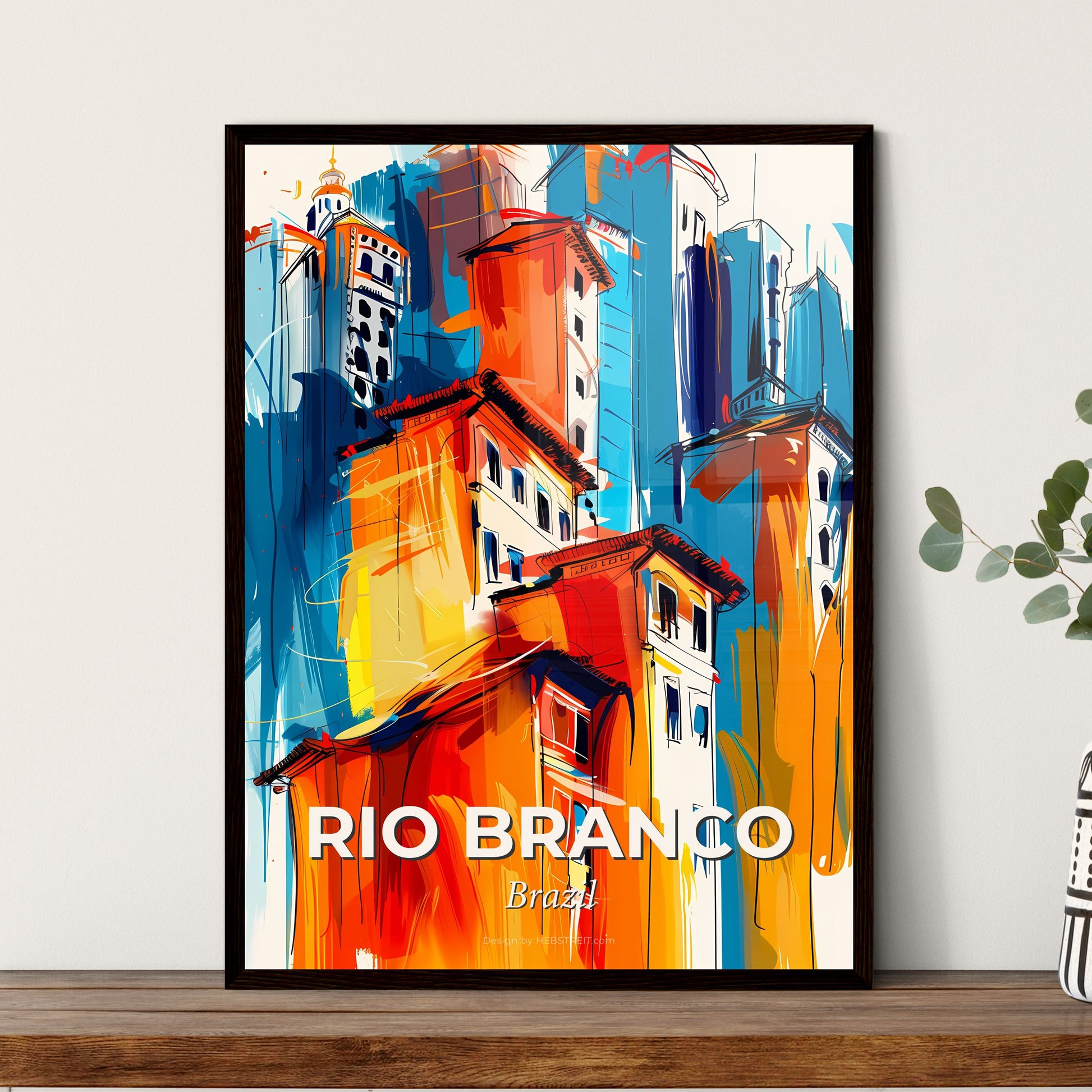 Vibrant Rio Branco, Brazil - A Painting Of Buildings In Different Colors