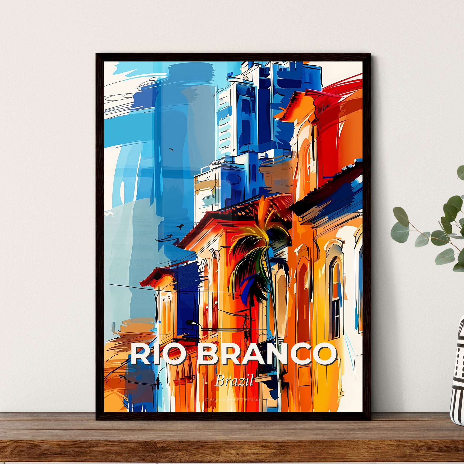 Vibrant Rio Branco, Brazil - A Colorful Painting Of Buildings