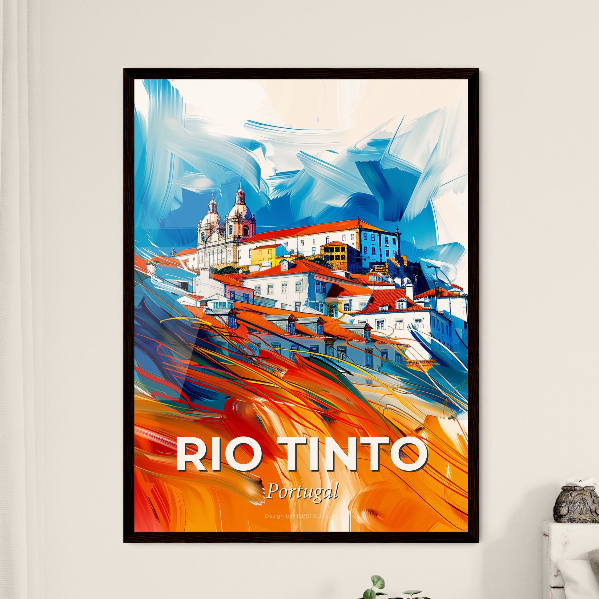 Vibrant Rio Tinto, Portugal - A Colorful Painting Of A Building