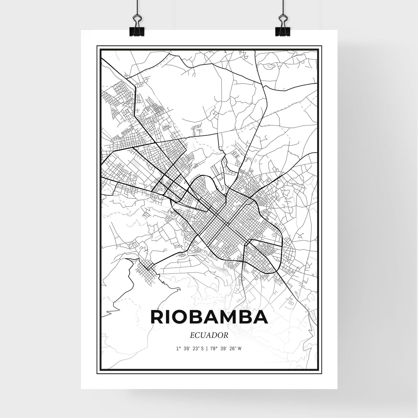 Riobamba Ecuador - Premium City Map Poster