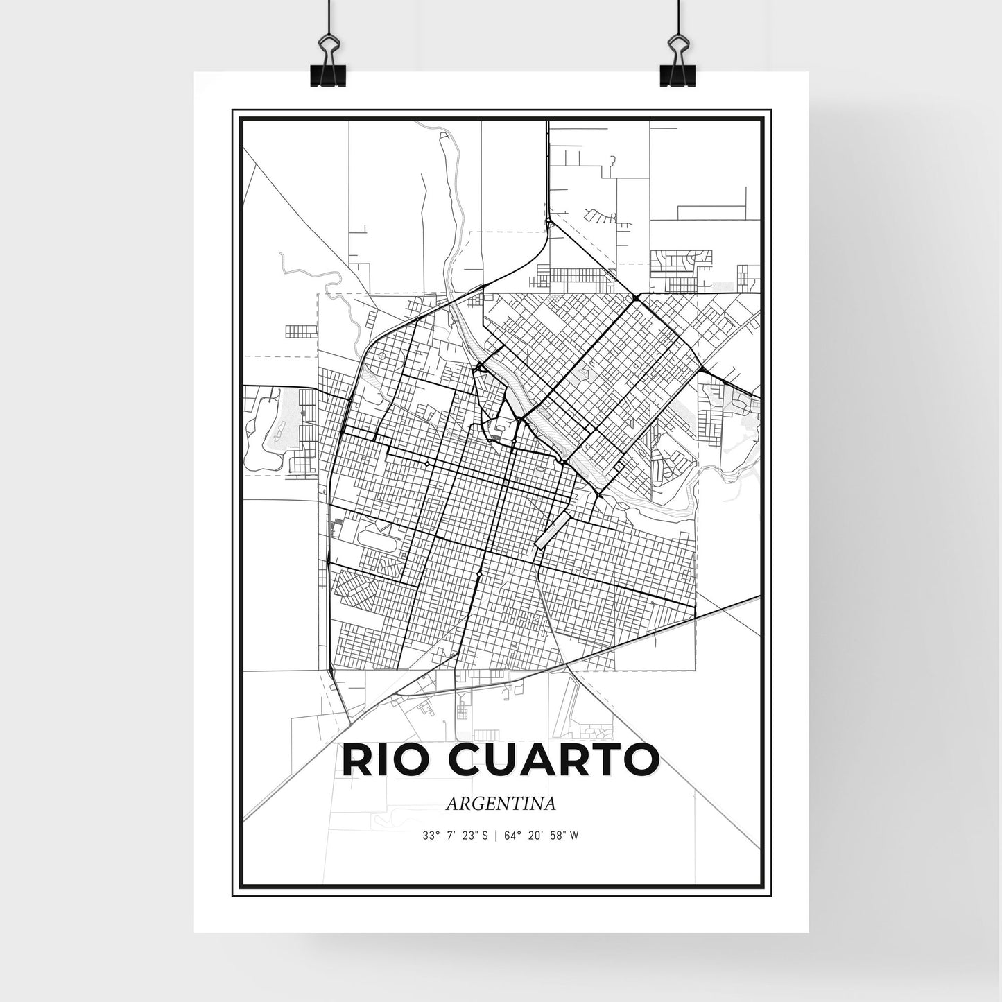 Rio Cuarto Argentina - Premium City Map Poster