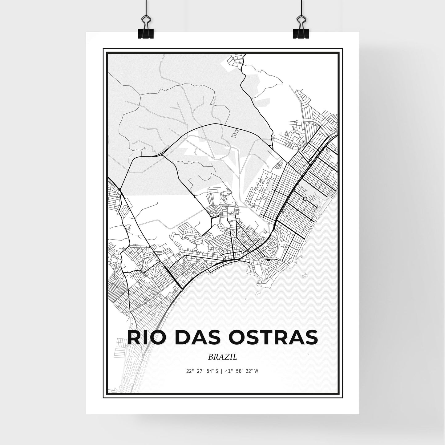 Rio das Ostras Brazil - Premium City Map Poster