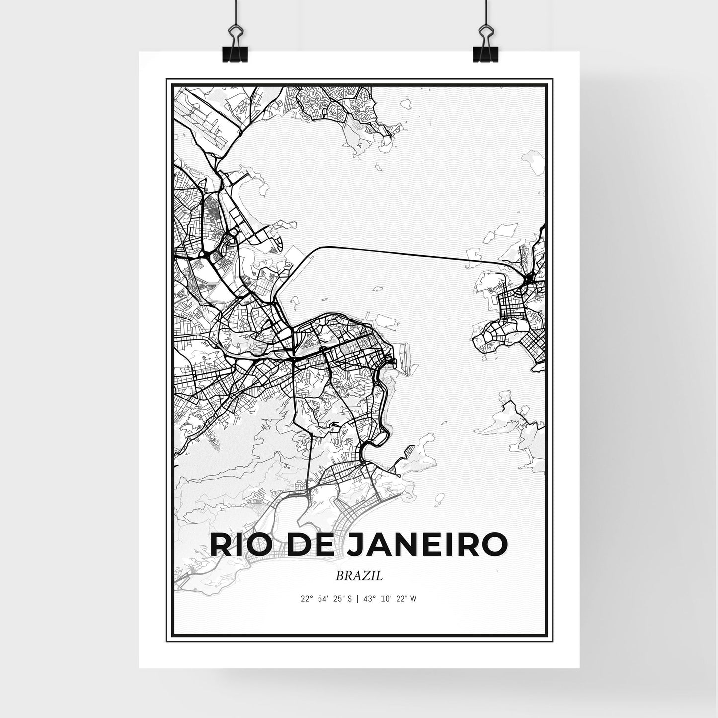 Rio de Janeiro Brazil - Premium City Map Poster