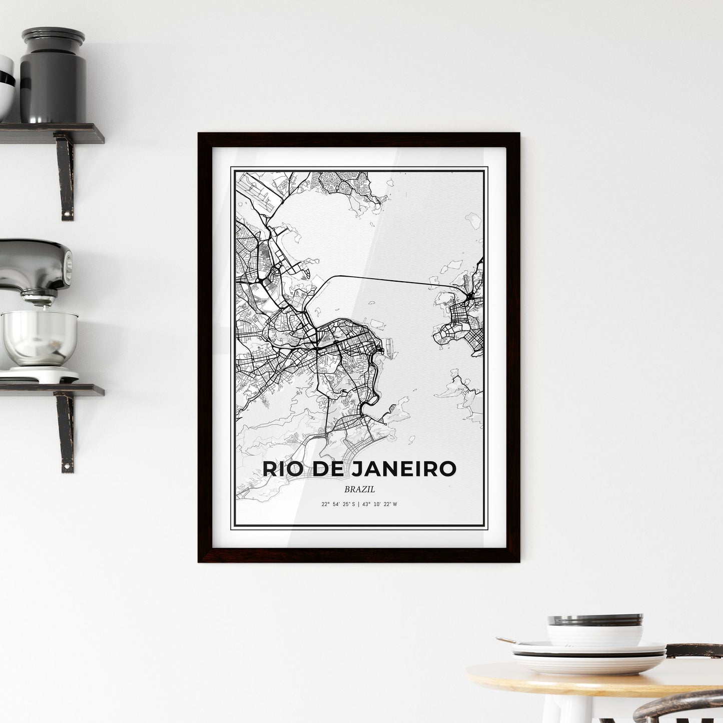 Rio de Janeiro Brazil - Minimal City Map