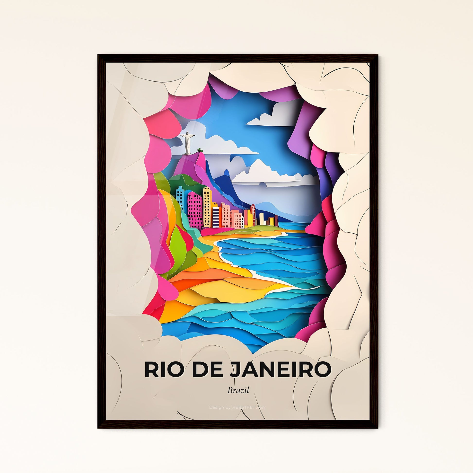 Vivid Rio de Janeiro, Brazil - a paper cut of a beach with a lighthouse